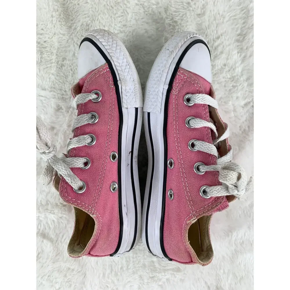 Converse All Star Low Top Pink Canvas Sneakers Youth Size 12 US (EUR 29)
